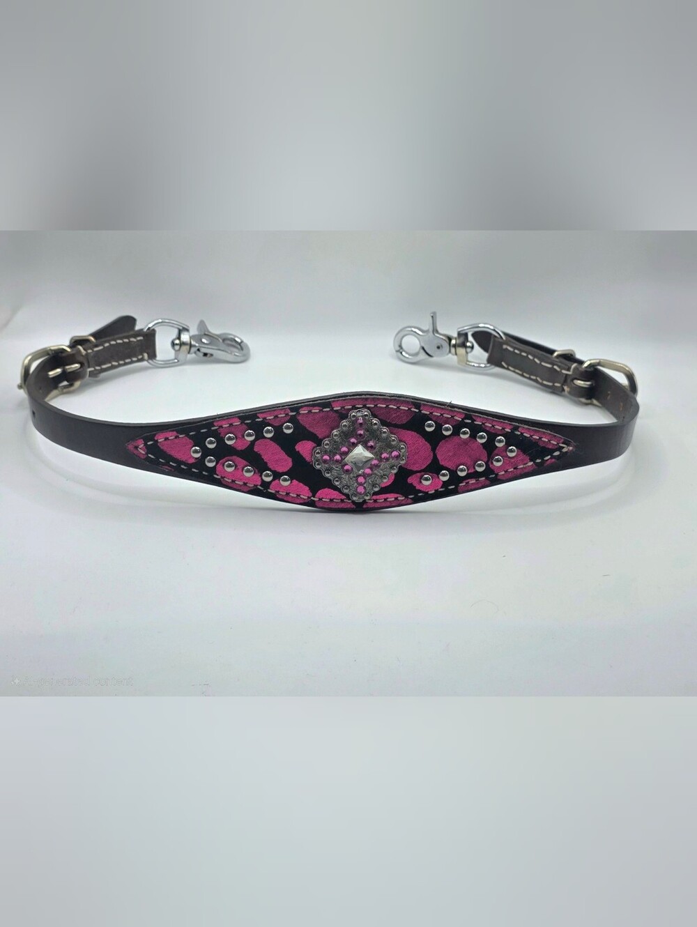 Pink Adjustable Bling Western Horse Wither Strap